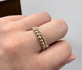 Gold Beaded Stretchy Ring -3mm